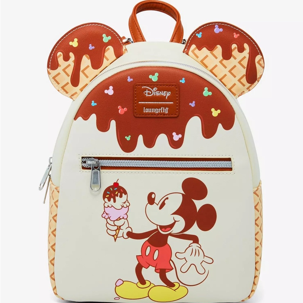 Loungefly Disney Mickey Mouse Ice Cream Minibackpack NWT